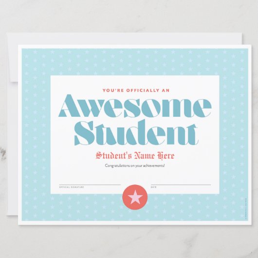 Certificaat van uitmuntendheid (Voorkant)