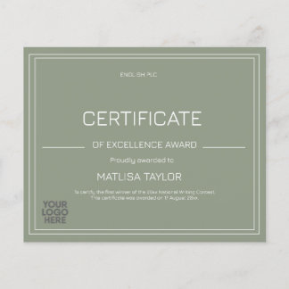 Certificaat van Uitmuntendheid Award Sage Logo Toe