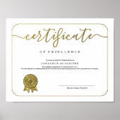 Certificaat van uitmuntendheid erkenning van waard poster (Voorkant)