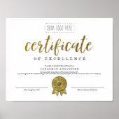 Certificaat van uitmuntendheid erkenning van waard poster (Voorkant)