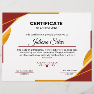 Certificaat van verkrijging van een Sjabloon Flyer