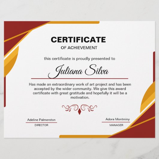 Certificaat van verkrijging van een Sjabloon Flyer (Voorkant)