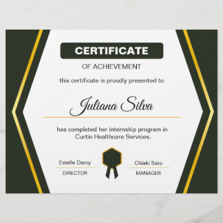 Certificaat van verkrijging van een Sjabloon Flyer