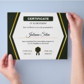 Certificaat van verkrijging van een Sjabloon Flyer (Hand)