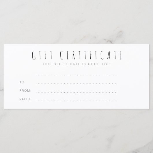 CERTIFICAAT VAN VERPLICHTING | Minimalistisch goud (Achterkant)