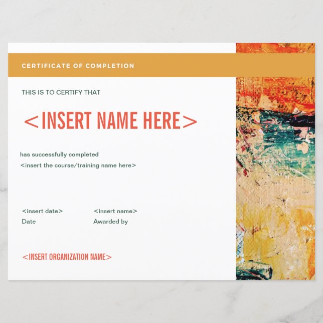 Certificaat van voltooiing (Voorkant)