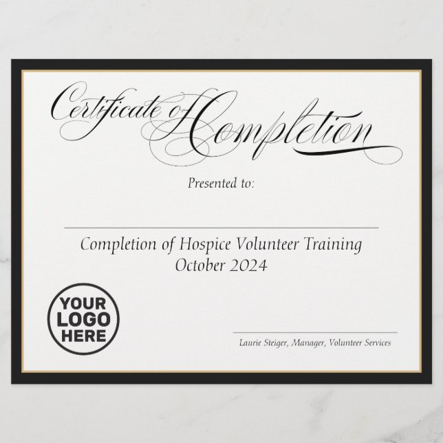 Certificaat van Voltooiing Award - Logo (Voorkant)