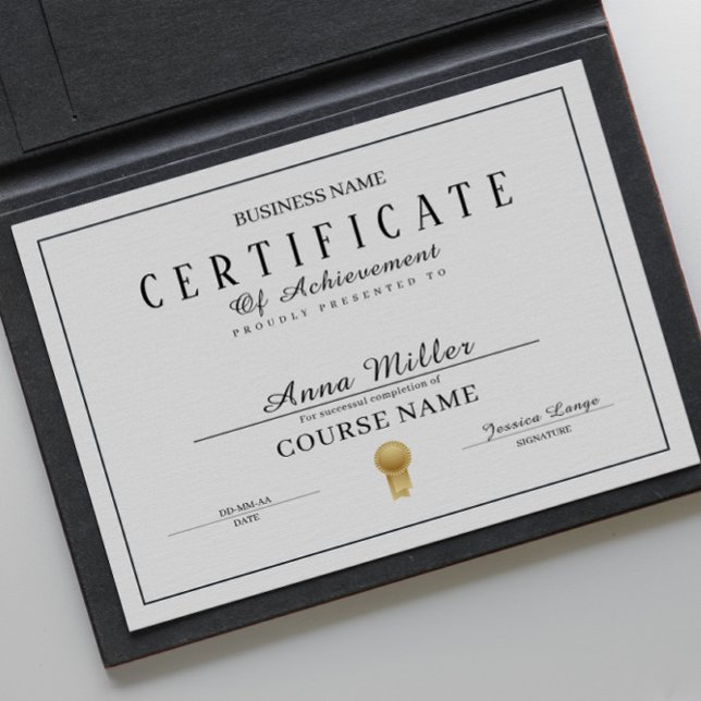 certificaat van voltooiing awards zwart-wit (Certificate Of Completion Awards Black And White)