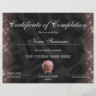 Certificaat van voltooiing bekroonde Makeup-cursus