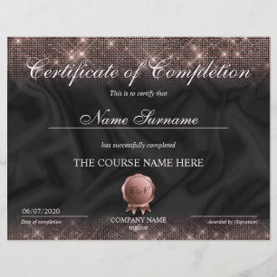 Certificaat van voltooiing bekroonde Makeup-cursus