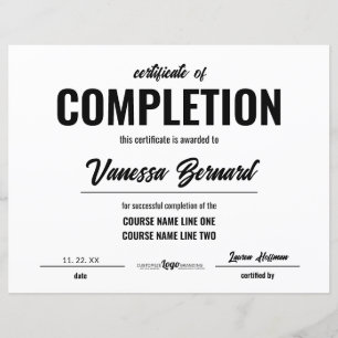 Certificaat van voltooiing Cursus Award Vet script