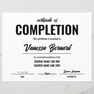 Certificaat van voltooiing Cursus Award Vet script