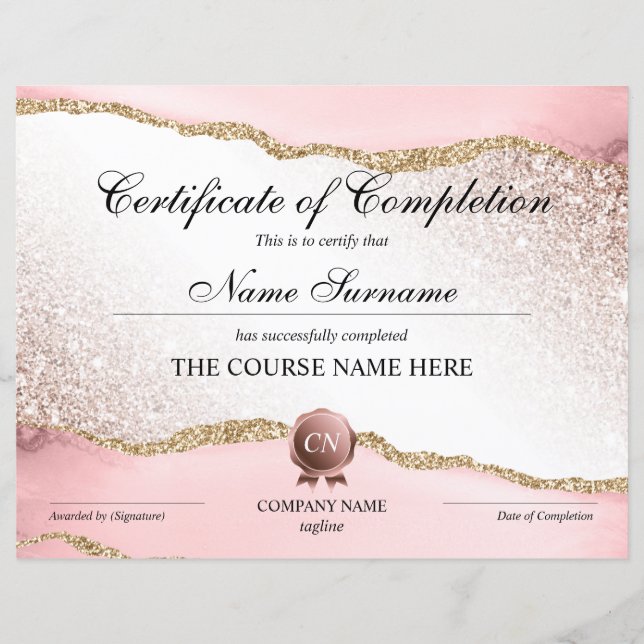 Certificaat van Voltooiing Cursus Voltooiing (Voorkant)