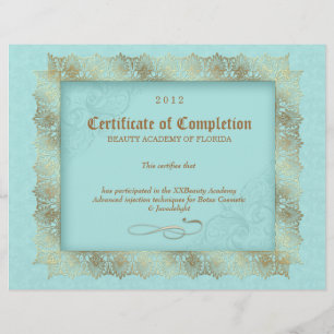 Certificaat van voltooiing Diploma Beauty Blue