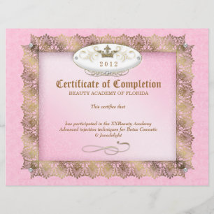 Certificaat van voltooiing Diploma Beauty Pink