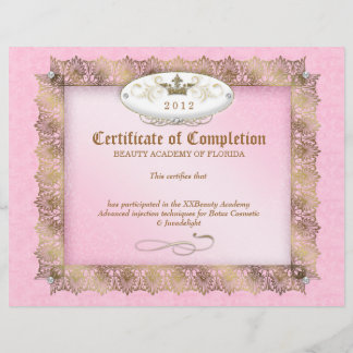 Certificaat van voltooiing Diploma Beauty Pink
