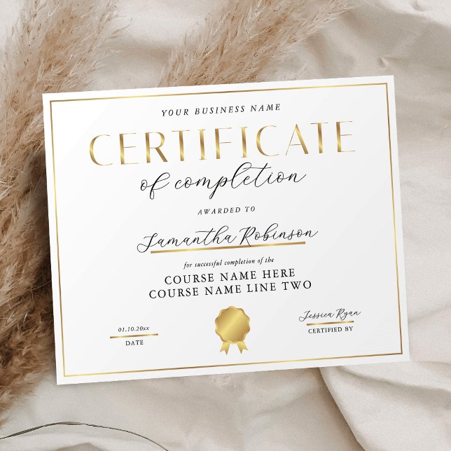 Certificaat van voltooiing Elegante gouden badge-o (Creator heeft geüpload)