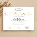 Certificaat van Voltooiing Faux Gold Downloadbaar Poster<br><div class="desc">Faux Gold Effect Completion Certificate Award, ideaal voor certificaat van voltooiing voor krullen of kappercursussen. U kunt dit luxe professionele diplomasontwerp met gouden manuscriptdoopvont voor om het even welk type van accreditatie ook gebruiken. Deze sjabloon van de cursusvoltooiing is super veelzijdig om elk schoonheidsmerk of elke onderneming aan te passen....</div>