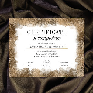 Certificaat van Voltooiing Gold Glitter Salon Awar
