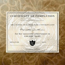 Certificaat van voltooiing Gold Mandala Yoga Reiki