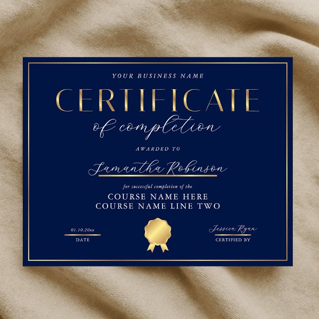 Certificaat van Voltooiing Marine & Gouden Badge O (Creator heeft geüpload)