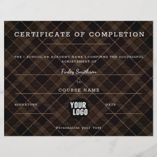 Certificaat van voltooiing Modern Brown Masculine