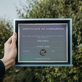 Certificaat van voltooiing Modern Gray Moiré-effec