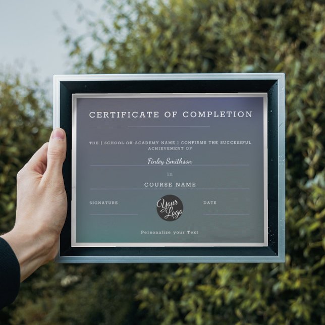 Certificaat van voltooiing Modern Gray Moiré-effec (Creator heeft geüpload)