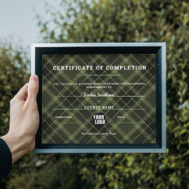 Certificaat van voltooiing Modern Green Masculine