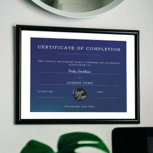 Certificaat van voltooiing Modern Navy Moiré-effec