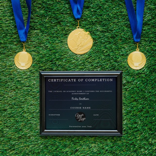 Certificaat van voltooiing Modern Zwart Mannelijk (Creator heeft geüpload)