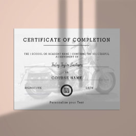 Certificaat van voltooiing motorrijtraining