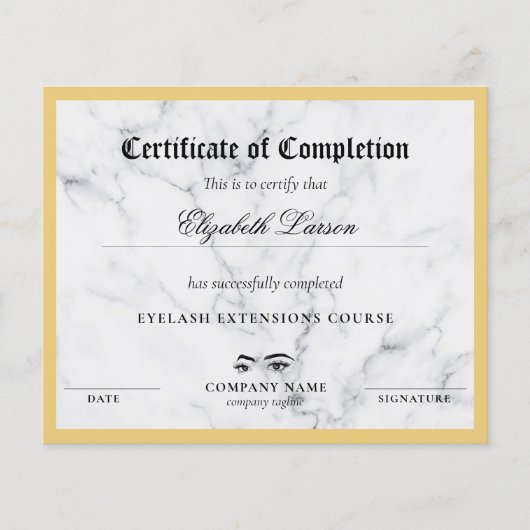 Certificaat van voltooiing Proficiency Marble Them (Voorkant)