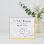 Certificaat van voltooiing Proficiency Marble Them (Staand voorkant)
