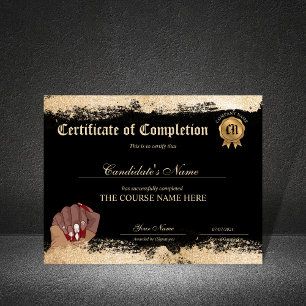 Certificaat van voltooiing Uitreiking Nails Beause