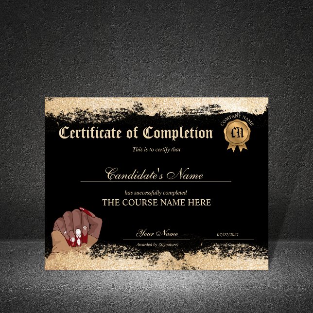 Certificaat van voltooiing Uitreiking Nails Beause (Creator heeft geüpload)
