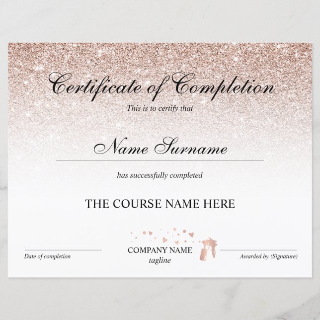 Certificaat van voltooiing Uitreikingscursus Spuit (Voorkant)