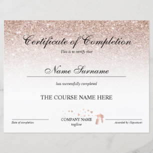 Certificaat van voltooiing Uitreikingscursus Spuit
