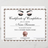 Certificaat van voltooiing van de cursus (Voorkant / Achterkant)