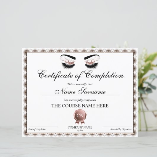 Certificaat van voltooiing van de cursus (Staand voorkant)