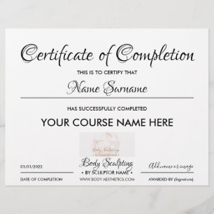 Certificaat van voltooiing van de moderne zakelijk