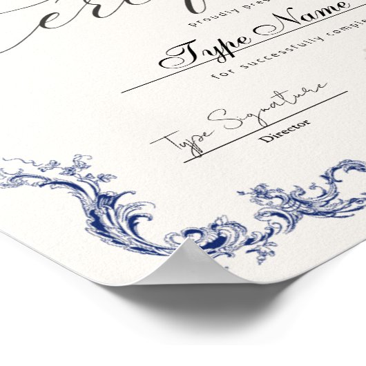 Certificaat van voltooiing, waardering diploma poster (Hoek)