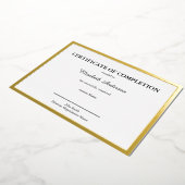 Certificaat van voltooiing Zwart Wit & Goud Kaart (Gedraaid)