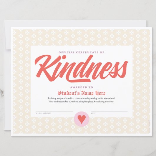 Certificaat van vriendelijkheid (Voorkant)