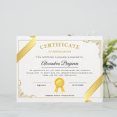 certificaat van waardering (Staand voorkant)