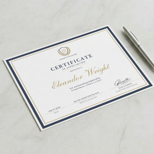 Certificaat van Waardering met Eigen Logo in Marin