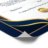 Certificaat van waardering prestatie awards poster (Hoek)