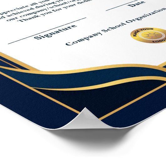 Certificaat van waardering prestatie awards poster (Hoek)