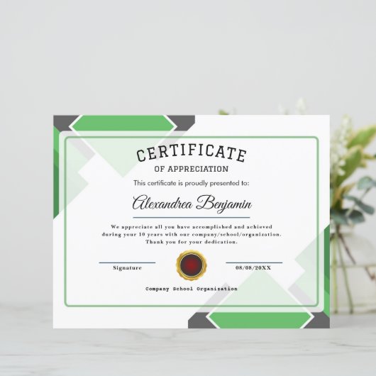 Certificaat van waarmerking (Staand voorkant)