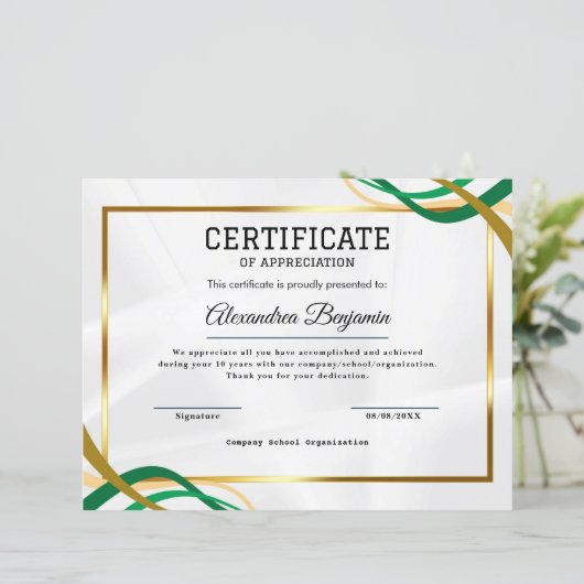 Certificaat van waarmerking (Staand voorkant)